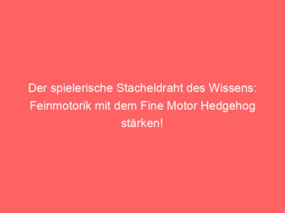 Der spielerische Stacheldraht des Wissens: Feinmotorik mit dem Fine Motor Hedgehog stärken!